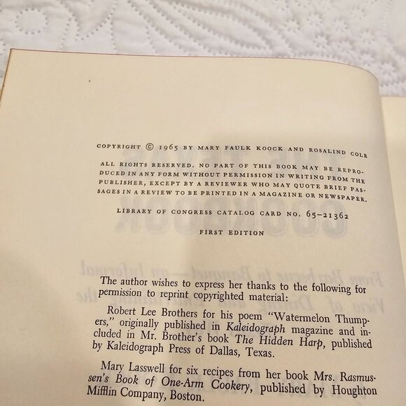Vintage The Texas Cookbook By Mary Faulk Koock 1965 Hardcover First Edition - Picture 3 of 12
